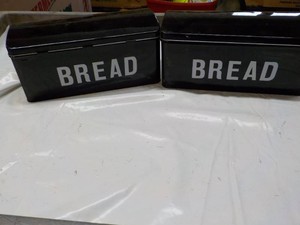 2 Metal Bread Boxes