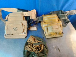 Leather and canvas contractor work gear, including CLC Work Gear tool belts and multi-pocket nail pouches