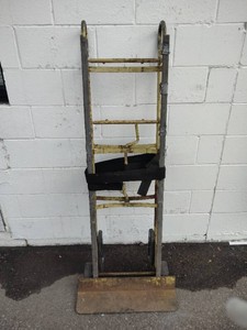 Heavy-duty, older-model steel two-wheeled appliance dolly
