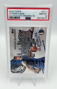 Topps 2025-26 PSA 10 Gem Mint Clutch City Prospects Cooper Flagg #CC-1 Rookie Card Dallas Mavericks