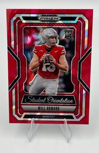 2025 Panini Prizm Draft Picks #25 Will Howard RC Student Orientation Red Ice (NM)