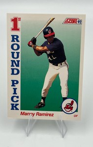 1992 Score Baseball #800 Manny Ramirez 1st Round Draft Pick Rookie Card