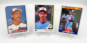 Randy Johnson Rookie Baseball Card Lot including 1989 Upper Deck, 1989 Topps, and 1989 Score (NM)
