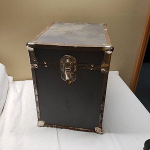 Storage Trunk with Latch and Blue Patterned Interior 12x16x16
