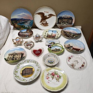 Collection of Warner Keffer China Souvenir Plates and Other Decorative Dishes