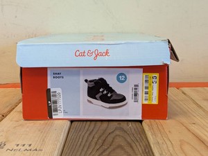 NEW CAT & JACK TODDLER SHAY BOOTS SIZE 12 BLACK