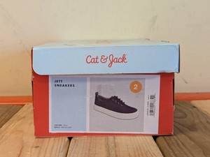 NEW CAT & JACK KIDS JETT SNEAKERS SIZE 2 NAVY