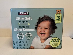 NEW KIRKLAND SIGNATURE DIAPERS SIZE 3 (222PK.)