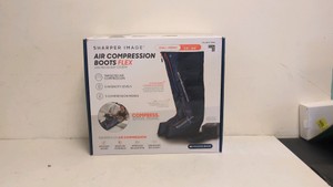 SHARPER IMAGE AIR COMPRESSION BOOTS FLEX LEG RECOVERY SYSTEM SMALL - MEDIUM