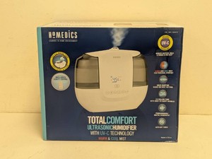 NEW HOMEDICS TOTAL COMFORT ULTRASONIC HUMIDIFIER WITH UV-C TECHNOLOGY