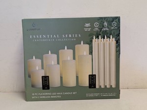 NEW LUMIPUR 18PC FLICKERING LED WAX CANDLE SET W 2 WIRELESS REMOTES