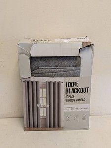 100% BLACKOUT WINDOW PANELS 2PK GRAY