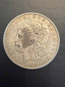 Vintage 1921 United States Morgan Silver Dollar