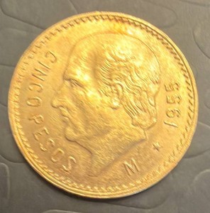 1955 Mexico 20 Pesos Cuauhtemoc Coin