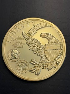 Liberty 1808 Capped Bust Quarter Eagle Gold-Tone Medallion