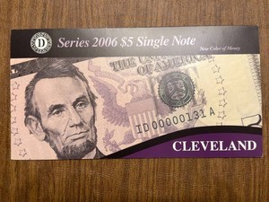 Series 2006 $5 Federal Reserve Note - Cleveland