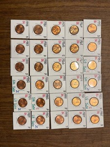 30pc Lincoln Memorial Cent Collection - 1959-1999 P, D & S