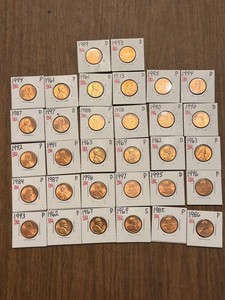 Lincoln Cent Collection 1961-1997 P D & S (Lot of 32)