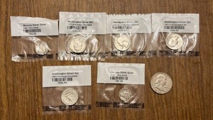 U.S. Silver Washington Quarters & Mercury Dimes (Lot of 7)