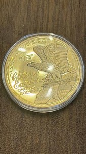 Classic Examples of Coinage Gold-Tone Double Eagle Design Medallion
