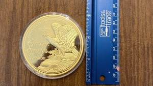 Gold-Tone American Eagle Saint-Gaudens Double Eagle Commemorative Medallion