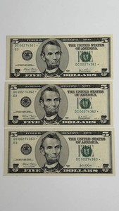 2003 $5 Star Notes - Consecutive Serial Numbers (Lot of 3)