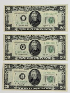 United States $20 Federal Reserve Notes Series 1950A (Lot of 3)