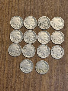 Vintage United States Buffalo Nickels - 14 Coins