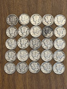 United States Mercury Silver Dimes (Lot of 25)