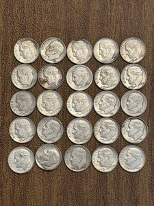 U.S. Roosevelt Silver Dimes Mixed Dates (Lot of 25)
