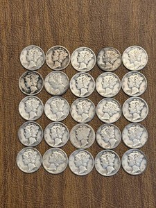 United States Mercury Dimes 1930s-1940s (Lot of 25)