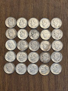 Roosevelt Dimes Mixed Dates 1940s-1960s (Lot of 25)