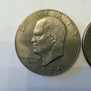 Two Eisenhower Dollar Coins (1974 & 1978) - One Dollar US Coins