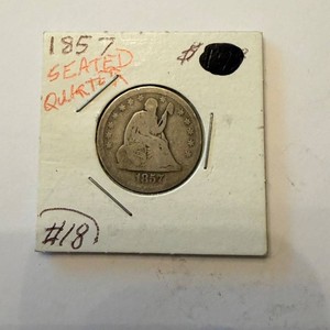 1857 Seated Liberty Quarter Dollar - United States Coin (Circulated)