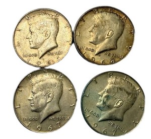 Kennedy Half Dollars - 1964, 1967, 1967, 1968 (4 Coins)