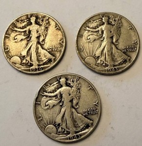 Walking Liberty Half Dollars (Lot of 3) - 1936 & 1943