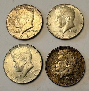 Kennedy Half Dollars - Lot of 4 (19641966)