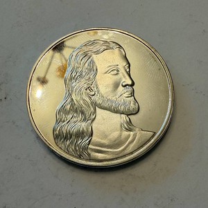 Last Supper Silver Coin - Jesus Portrait Obverse, 40mm Round