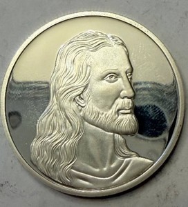 Commemorative Silver Coin - Jesus Portrait Obverse, Last Supper Scene Reverse
