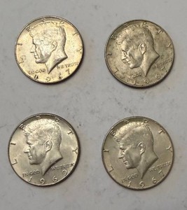 Kennedy Half Dollars - 4 Coins