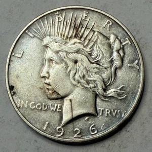 1926 Peace Dollar - United States One Dollar Silver Coin, 90% Silver