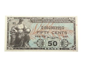 Military Payment Certificate 50 Cents MPC - U.S. Note