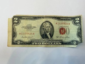 U.S. $2 Bill - Thomas Jefferson, 1953 Series, Independence Hall Back