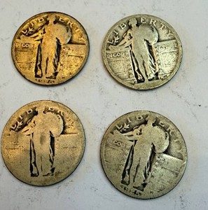 Standing Liberty Quarter Dollar - United States - 4 Coins (1916-1930)