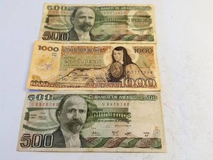 Banco de Mxico Banknotes - 500 & 1000 Pesos (Lot of 3)