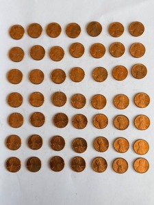 Lincoln Pennies - 1 Cent Copper Coins (Lot of 49)