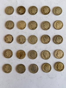 Roosevelt Dimes - 1946-1964, 25 Coins