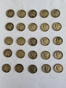 Mercury Dime Lot - Winged Liberty Head, US 10c, Mixed Dates (1941-1945), 30 Coins