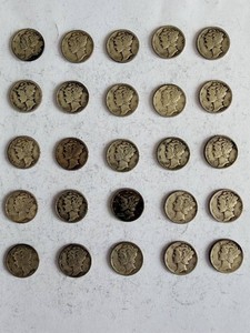 Mercury Dimes 1941-1946 - 25 Coins