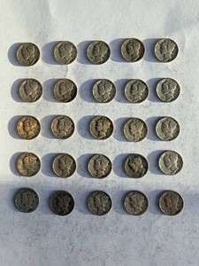 Roosevelt Dime Set - 1940s 90% Silver Dimes with Mixed Years & Mint Marks